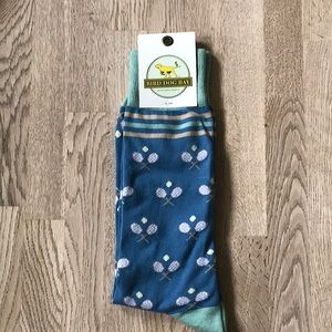 Bird Dog Bay Men's Mid-Calf Socks with Tennis Rackets and Ball